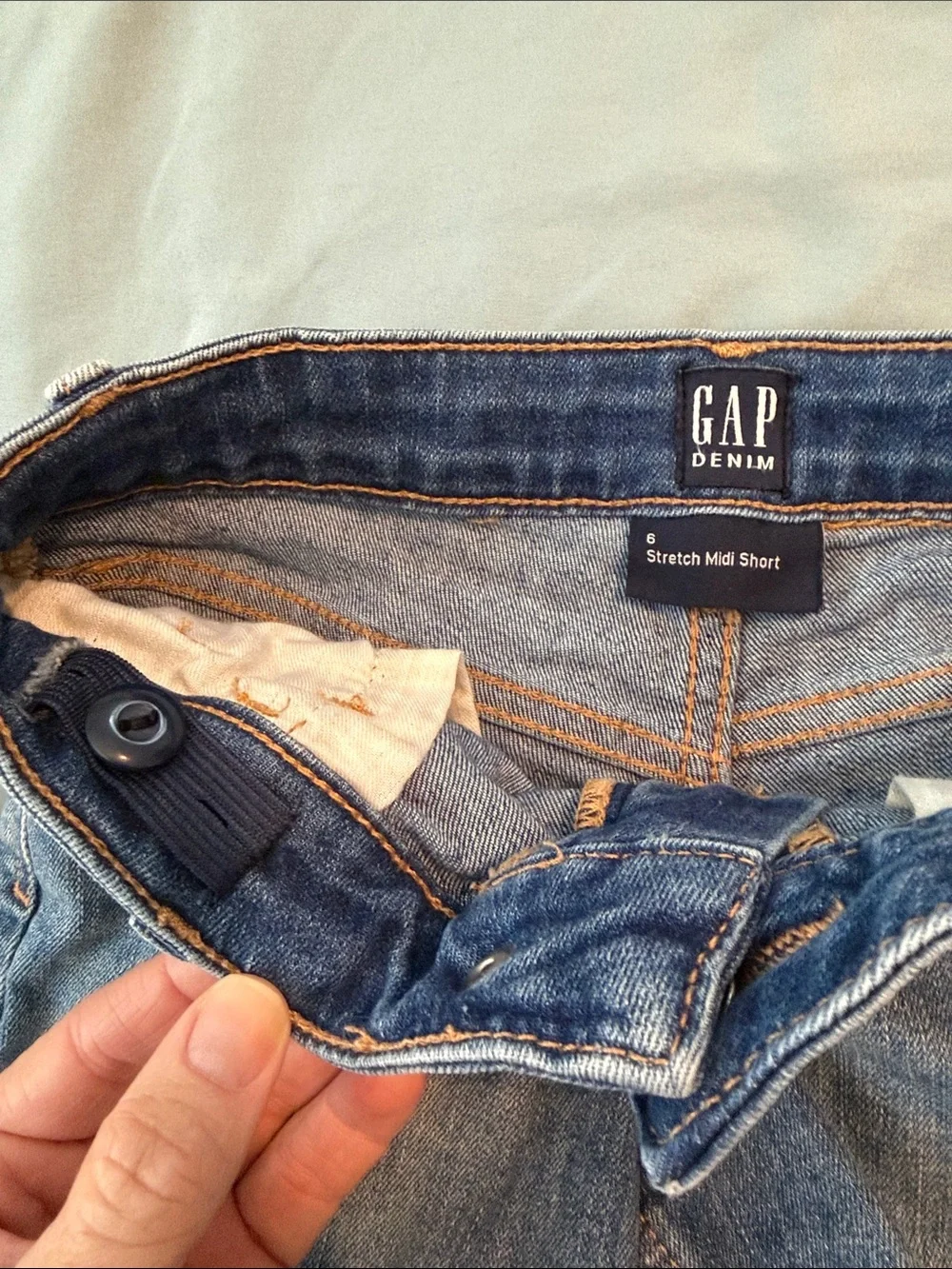 GAP Girls Denim Shorts - Light Blue Frayed Hem